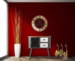 Moderne Design Ronde Wandklok In Ijzer En MDF - Gitta -Kortingswinkel voor woondecoratie orologio tondo da parete di design moderno in ferro e mdf gitta 6