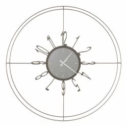 Ronde Wandklok In Wit, Zwart Of Brons Ijzer Made In Italy - Kompas -Kortingswinkel voor woondecoratie orologio tondo da parete in ferro bianco nero o bronzo made in italy bussola 2