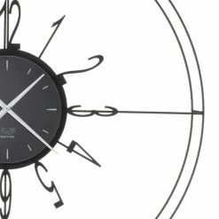 Ronde Wandklok In Wit, Zwart Of Brons Ijzer Made In Italy - Kompas -Kortingswinkel voor woondecoratie orologio tondo da parete in ferro bianco nero o bronzo made in italy bussola 6