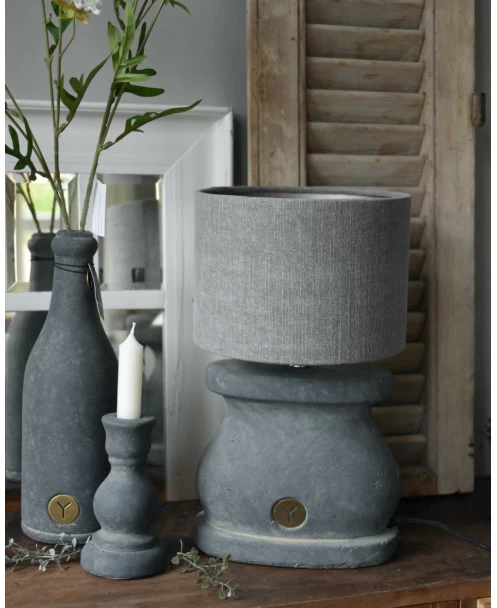 Ovale Lampenvoet Van Aardewerk In Majestic Grijs, Brynxz 5 Ovale Lampenvoet Van Aardewerk In Majestic Grijs, Brynxz - Afbeelding 3