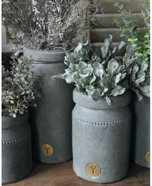 Pot Aardewerk Majestic Grijs Met Sierrandje En Kraag XL, Brynxz 4 Pot Aardewerk Majestic Grijs Met Sierrandje En Kraag XL, Brynxz - Afbeelding 2