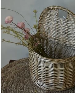Rieten Wand Mand Half Rond, IB Laursen -Kortingswinkel voor woondecoratie rieten wand mand half rond ib laursen 4