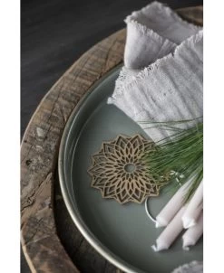 Ronde Tray Grijs Met Antiek Gouden Buitenkant, IB Laursen -Kortingswinkel voor woondecoratie ronde tray grijs met antiek gouden buitenkant ib laursen 3