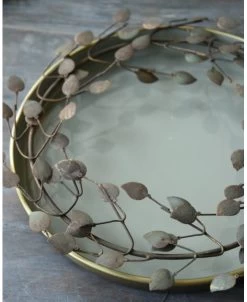 Ronde Tray Grijs Met Antiek Gouden Buitenkant, IB Laursen -Kortingswinkel voor woondecoratie ronde tray grijs met antiek gouden buitenkant ib laursen 5