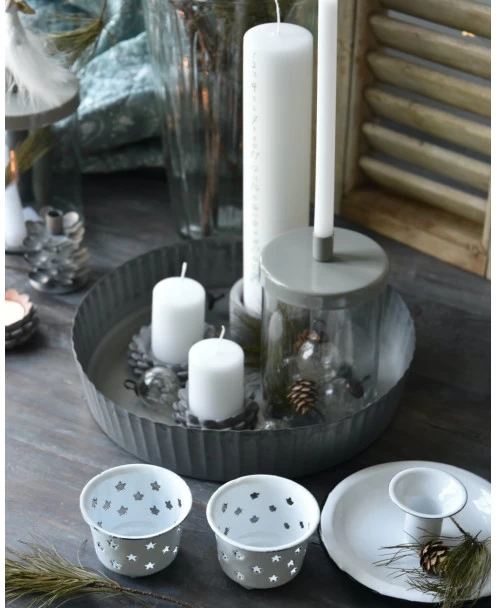 Ronde Zinken Schaal Met Hoge Schulp Rand, IB Laursen 4 Ronde Zinken Schaal Met Hoge Schulp Rand, IB Laursen - Afbeelding 2