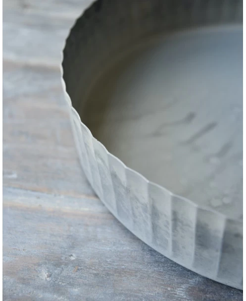 Ronde Zinken Schaal Met Hoge Schulp Rand, IB Laursen 8 Ronde Zinken Schaal Met Hoge Schulp Rand, IB Laursen - Afbeelding 6