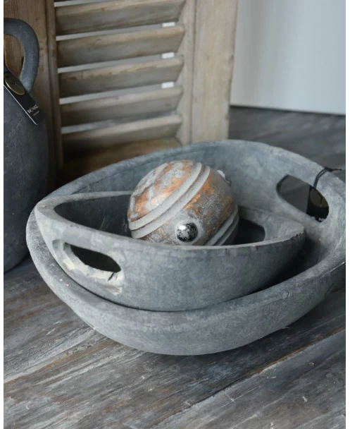 Set Ovale Handgemaakte Schalen Majestic Grijs, Brynxz 6 Set Ovale Handgemaakte Schalen Majestic Grijs, Brynxz - Afbeelding 4