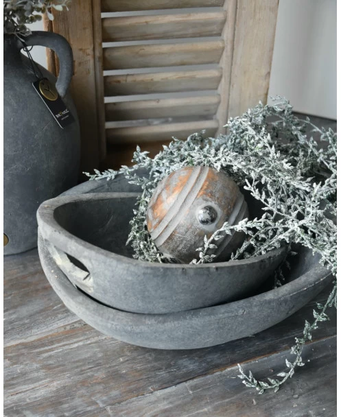 Set Ovale Handgemaakte Schalen Majestic Grijs, Brynxz 3 Set Ovale Handgemaakte Schalen Majestic Grijs, Brynxz