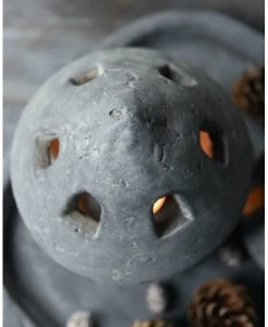 Theelicht Houder Huis Rond Vintage Grijs Groot, Brynxz -Kortingswinkel voor woondecoratie theelicht houder huis rond vintage grijs groot brynxz 2