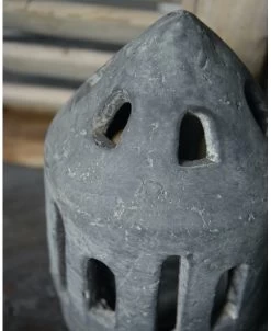 Theelicht Houder Huis Rond Vintage Grijs Groot, Brynxz -Kortingswinkel voor woondecoratie theelicht houder huis rond vintage grijs groot brynxz 3