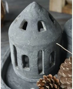 Theelicht Houder Huis Rond Vintage Grijs Groot, Brynxz -Kortingswinkel voor woondecoratie theelicht houder huis rond vintage grijs groot brynxz 5