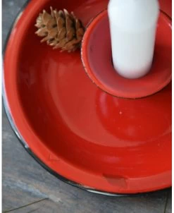 Tijdloze Rode Emaille Kandelaar, IB Laursen -Kortingswinkel voor woondecoratie tijdloze rode emaille kandelaar 4