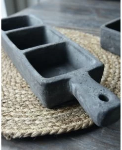 Vakkenbak Vintage Grijs Aardewerk Met Oor, 3 Vakken Brynxz -Kortingswinkel voor woondecoratie vakkenbak vintage grijs aardewerk met oor 3 vakken brynxz 3