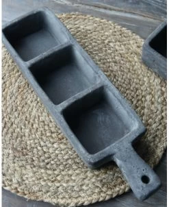 Vakkenbak Vintage Grijs Aardewerk Met Oor, 3 Vakken Brynxz -Kortingswinkel voor woondecoratie vakkenbak vintage grijs aardewerk met oor 3 vakken brynxz 5