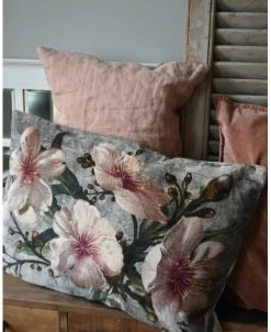 Velours Kussen Met Pastel Kleurige Bloemen Rechthoekig -Kortingswinkel voor woondecoratie velours kussen met pastel kleurige bloemen rechthoekig 5