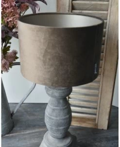 Velours Lampenkap Antiek Bruin/grijs, Brynxz