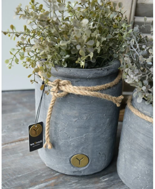 Vintage Grijze Pot Met Dik Touw Groot, Brynxz 7 Vintage Grijze Pot Met Dik Touw Groot, Brynxz - Afbeelding 5