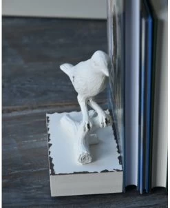 Vogel Boekensteun Antiek Wit, Set Van Twee -Kortingswinkel voor woondecoratie vogel boekensteun antiek wit set van twee 2