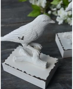 Vogel Boekensteun Antiek Wit, Set Van Twee -Kortingswinkel voor woondecoratie vogel boekensteun antiek wit set van twee 3