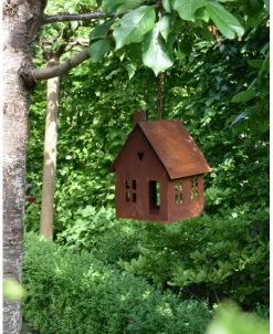Vogel Voeder Huisje Van Roest Metaal Aan Ketting -Kortingswinkel voor woondecoratie vogel voeder huisje van roest metaal aan ketting 3