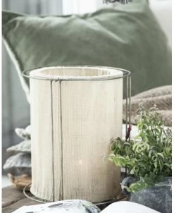 Windlicht Met Dubbel Doek Naturel En Metalen Frame Groot, IB Laursen -Kortingswinkel voor woondecoratie windlicht met dubbel doek naturel en metalen frame groot ib laursen 5