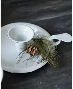 Wit Emaille Kandelaar Met Oor, IB Laursen