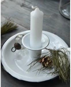 Wit Emaille Kandelaar Met Oor, IB Laursen -Kortingswinkel voor woondecoratie wit emaille kandelaar met oor ib laursen 4
