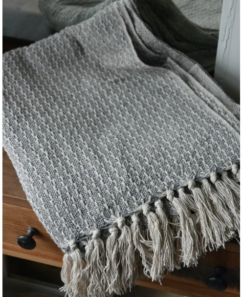 Woonkleed Sprei In Gebroken Wit Met Zacht Blauw/grijs, IB Laursen 8 Woonkleed Sprei In Gebroken Wit Met Zacht Blauw/grijs, IB Laursen - Afbeelding 6