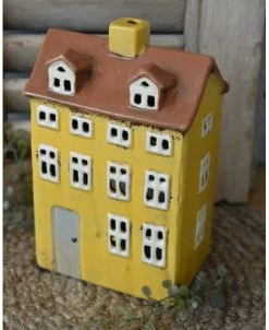 Zonnig Geel Theelicht Pakhuis Met Dakkapellen Nyhavn, IB Laursen